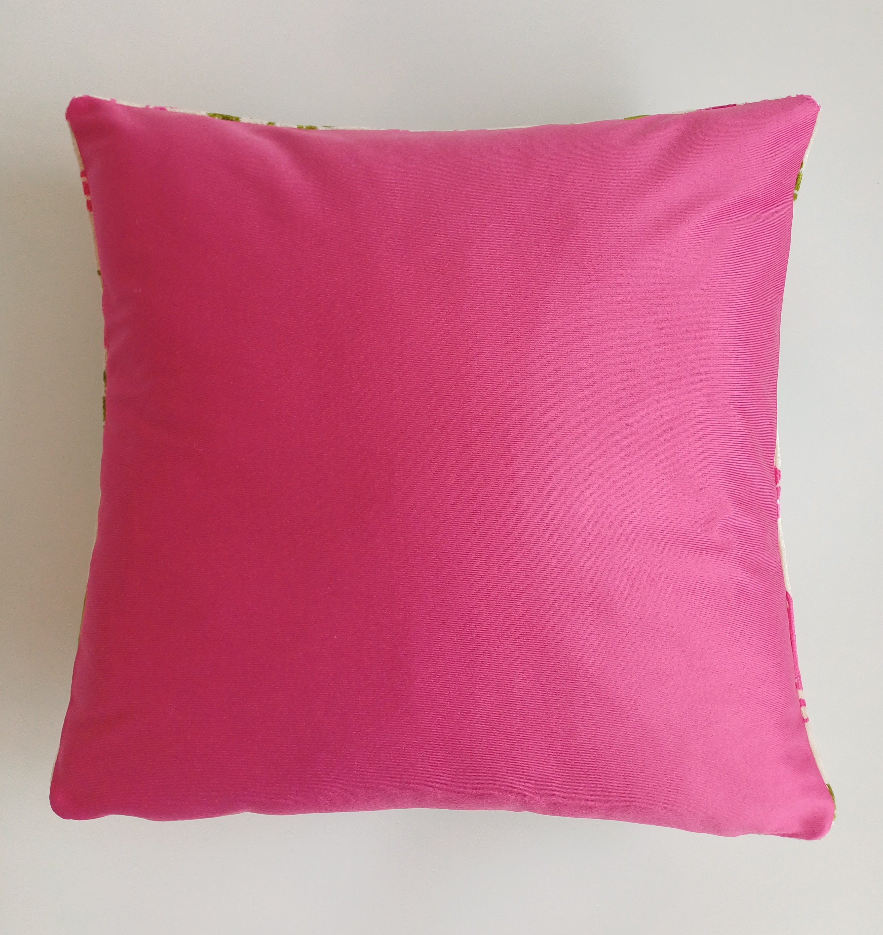 Pink Silk Velvet Tulip Cushion Cover 16''x16'' / 40x40 CM