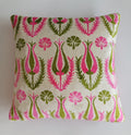 Pink Silk Velvet Tulip Cushion Cover 16''x16'' / 40x40 CM