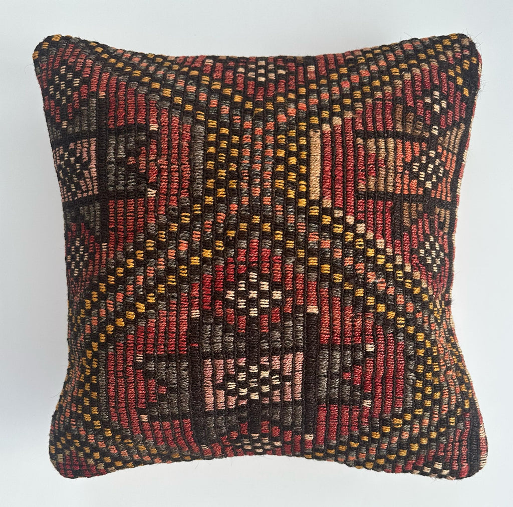 Handmade Turkish Rug Cushion Cover 16''x16'' / 40x40 CM