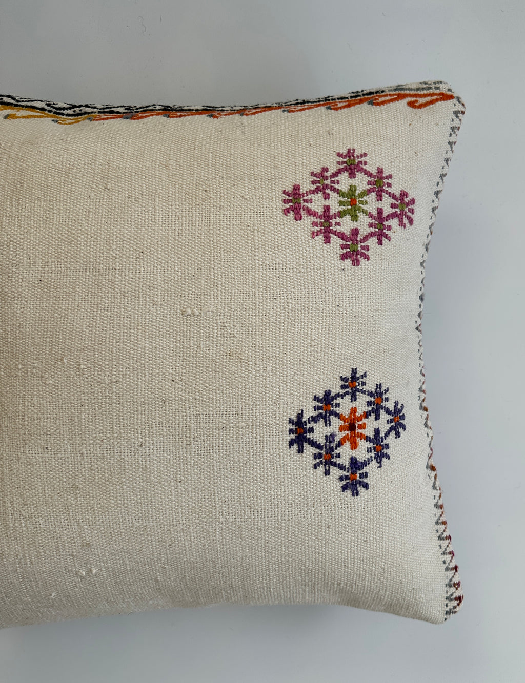 Handmade Textured Cream Turkish Rug Cushion Cover 18''x18'' / 45x44 CM