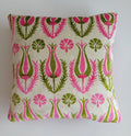 Pink Silk Velvet Tulip Cushion Cover 16''x16'' / 40x40 CM