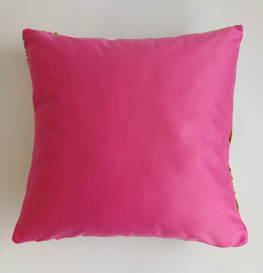 Pink Silk Velvet Tulip Cushion Cover 16''x16'' / 40x40 CM