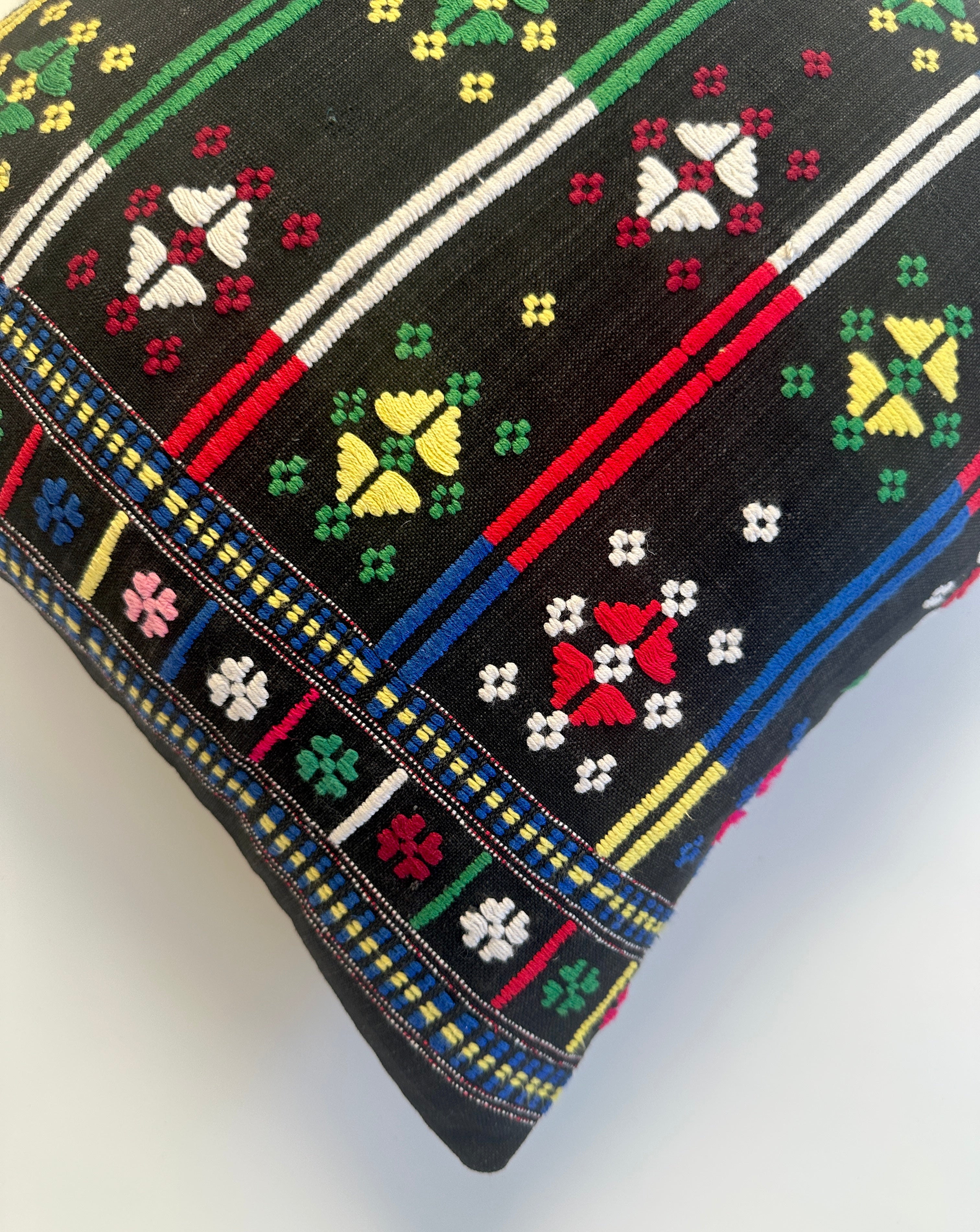 Handmade Embroidered Suzani Style Cushion Cover 16''x16'' / 41x38 CM