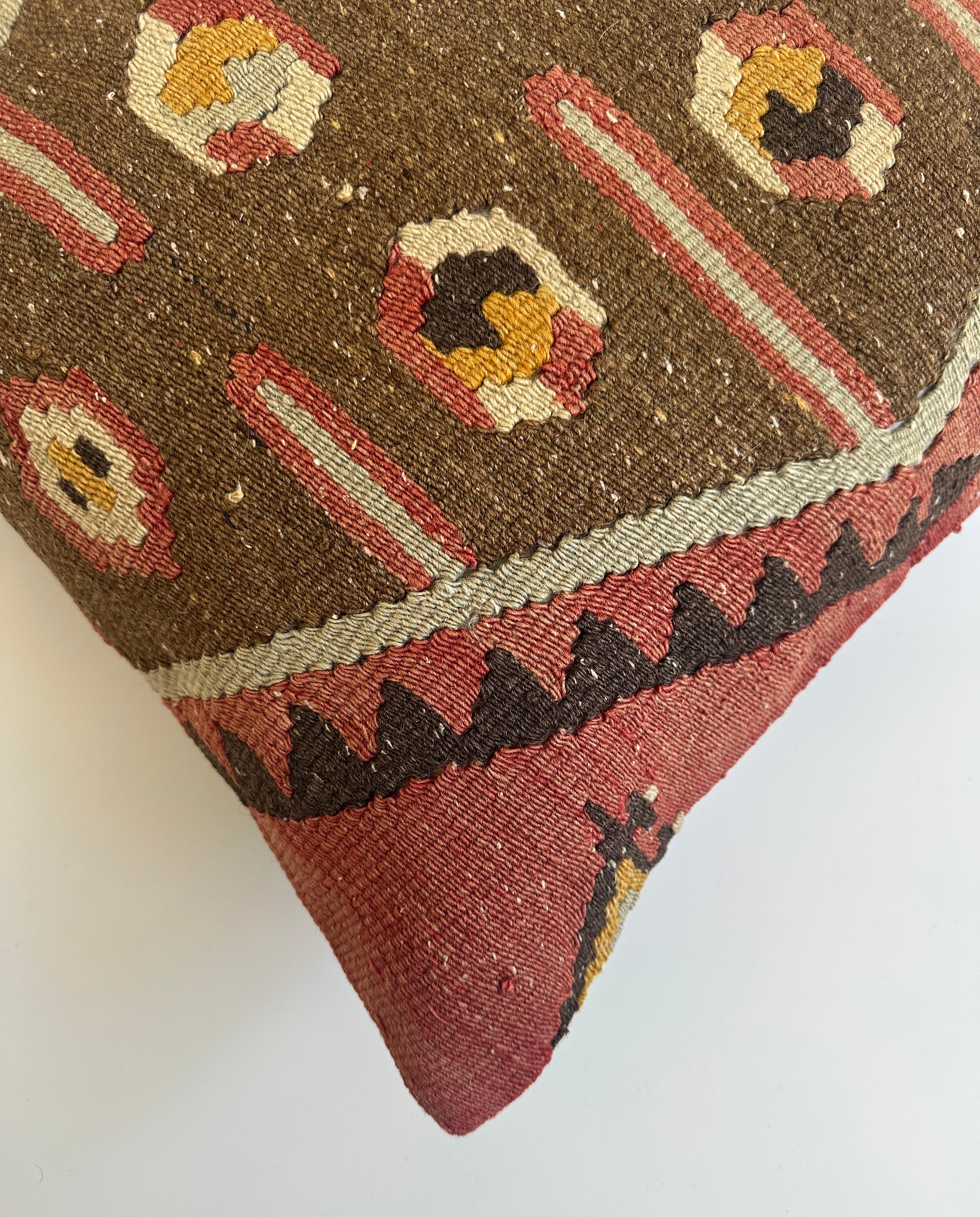 Handmade Multicolour Turkish Rug Cushion Cover 20''x20'' / 50x50 CM