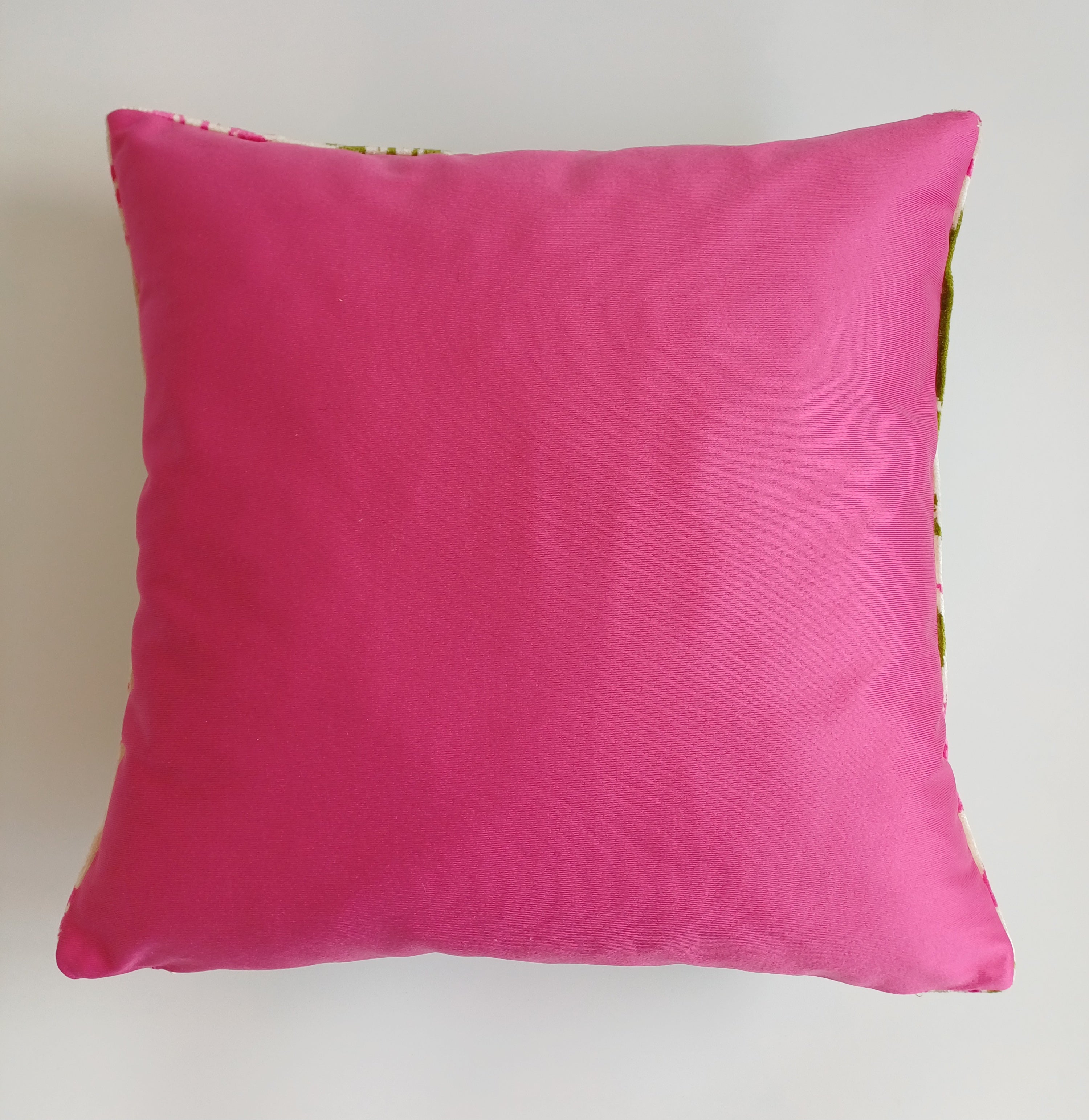 Pink Silk Velvet Tulip Cushion Cover 16''x16'' / 40x40 CM