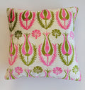 Pink Silk Velvet Tulip Cushion Cover 16''x16'' / 40x40 CM