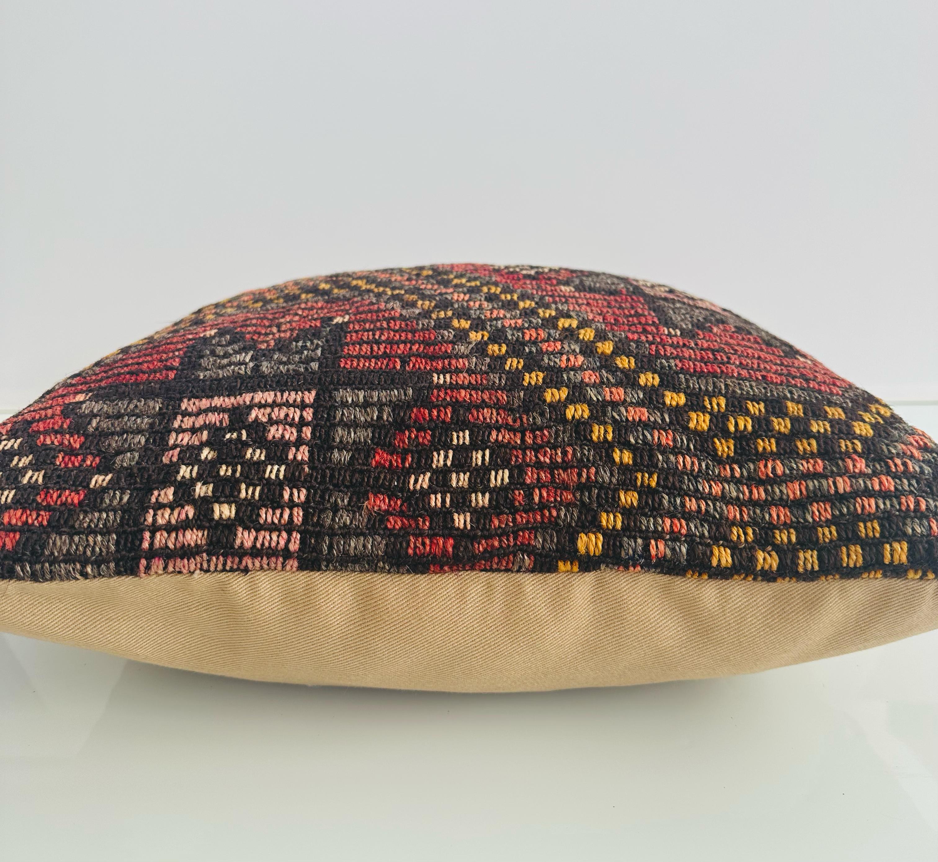 Handmade Turkish Rug Cushion Cover 16''x16'' / 40x40 CM