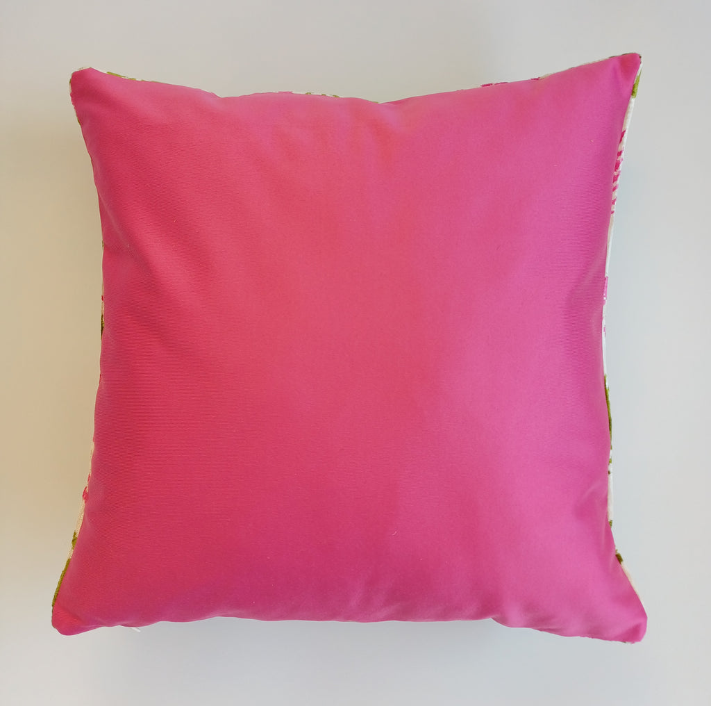 Pink Silk Velvet Tulip Cushion Cover 16''x16'' / 40x40 CM