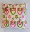 Pink Silk Velvet Tulip Cushion Cover 16''x16'' / 40x40 CM
