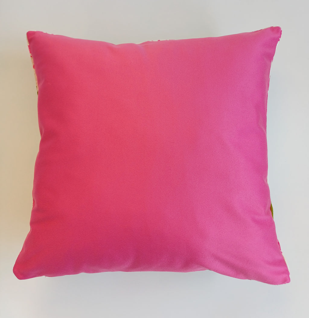 Pink Silk Velvet Tulip Cushion Cover 16''x16'' / 40x40 CM