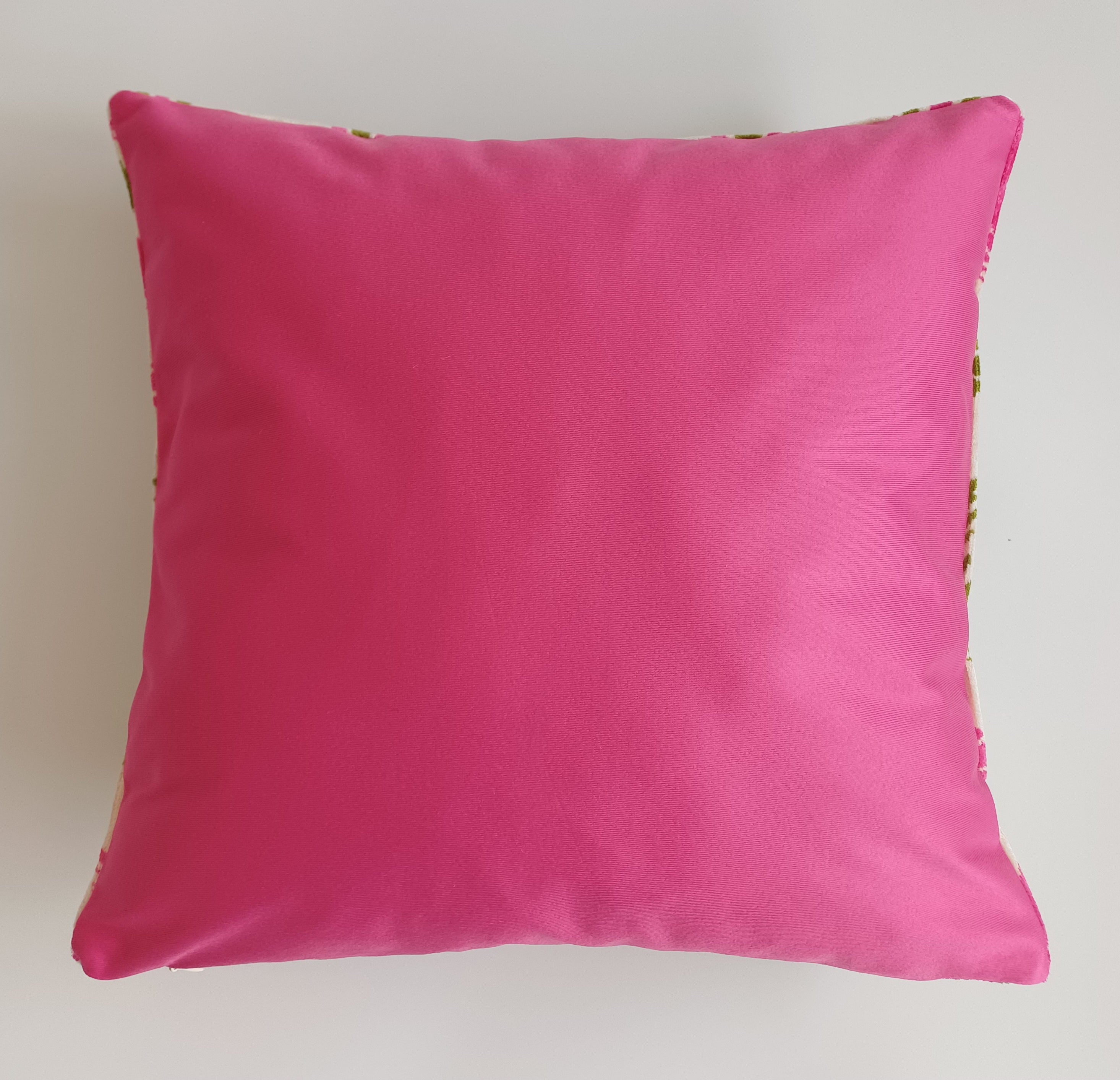 Pink Silk Velvet Tulip Cushion Cover 16''x16'' / 40x40 CM