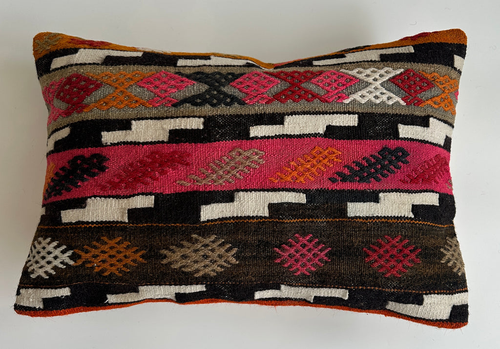 Multicolour Turkish Rug Cushion Cover 24''x16'' / 60x40 CM