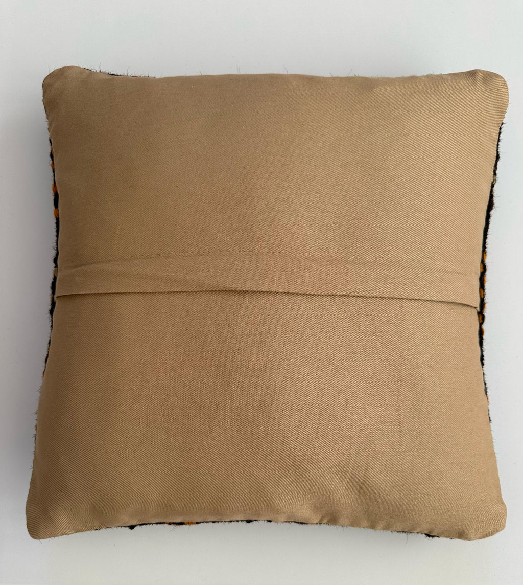 Handmade Multicoloured Turkish Rug Cushion 16''x16'' / 40x40 CM