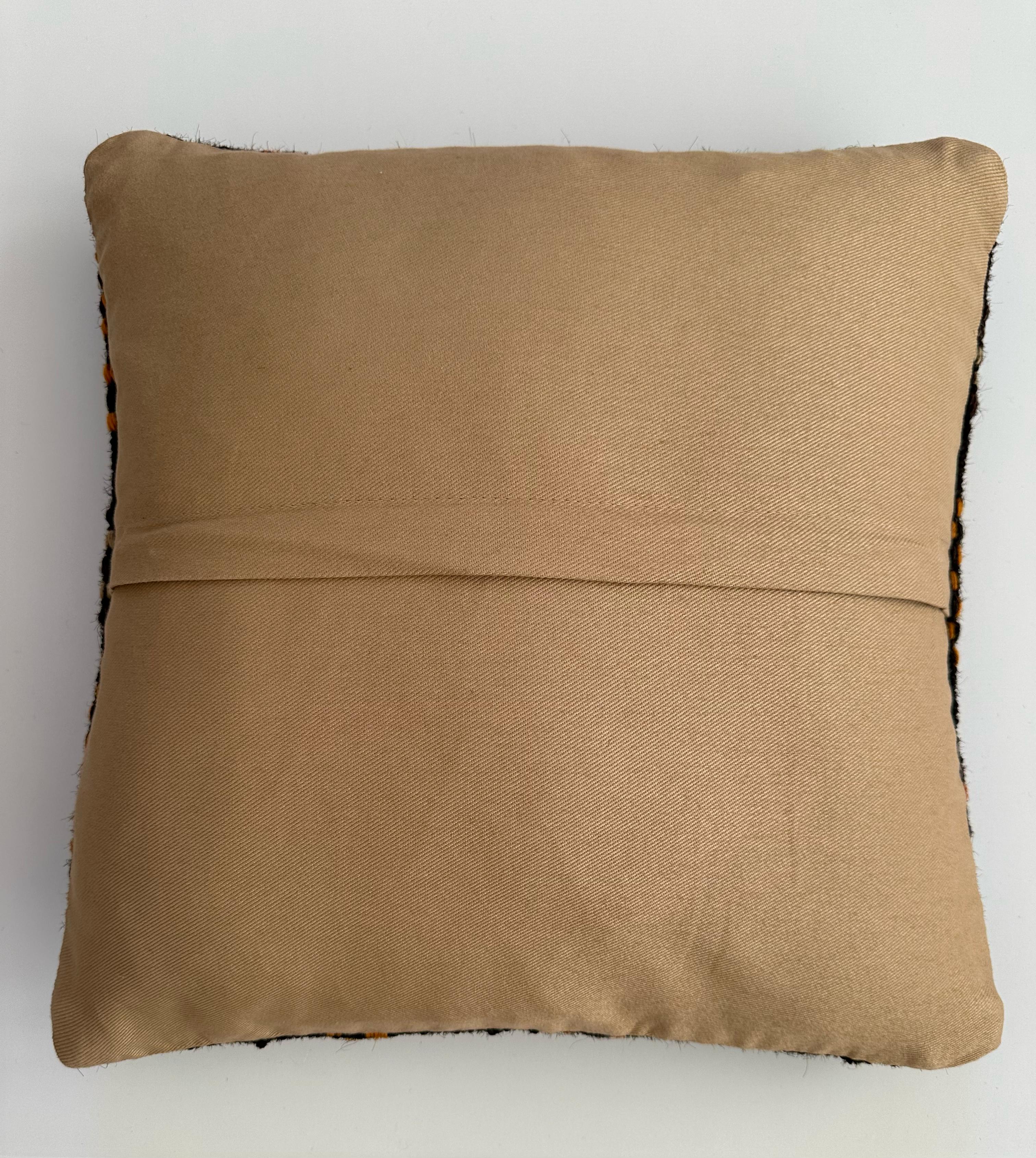 Handmade Multicoloured Turkish Rug Cushion 16''x16'' / 40x40 CM