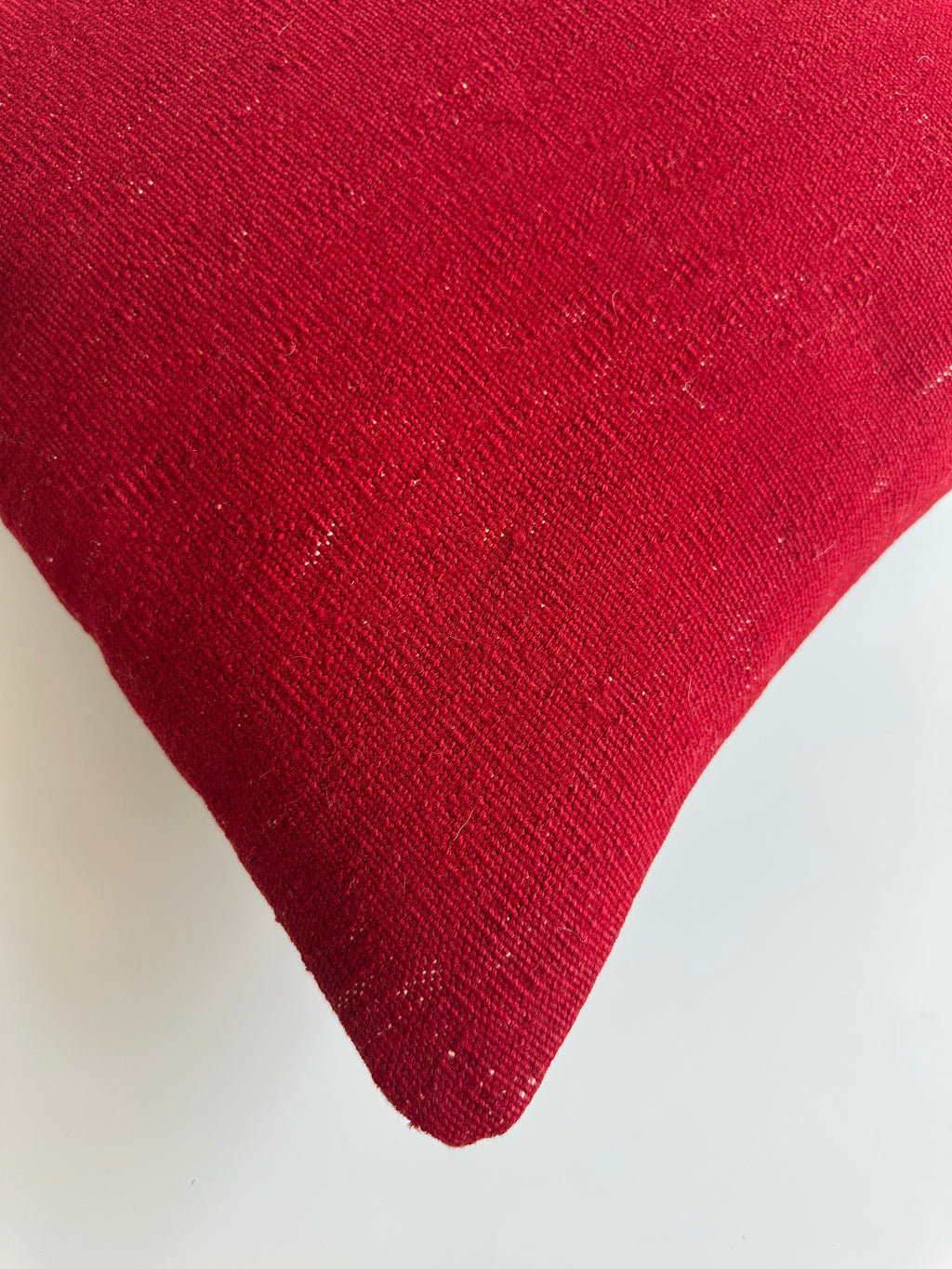 Textured Red Turkish Rug Cushion Cover 16''x16'' / 40x40 CM