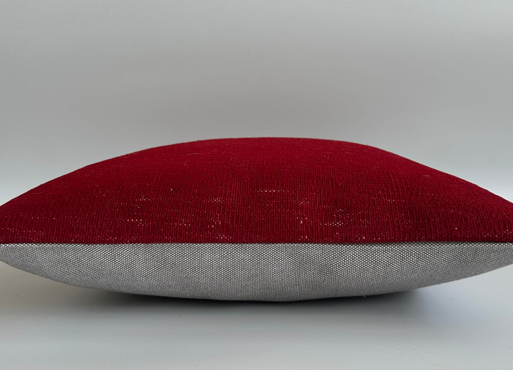 Textured Red Turkish Rug Cushion Cover 16''x16'' / 40x40 CM