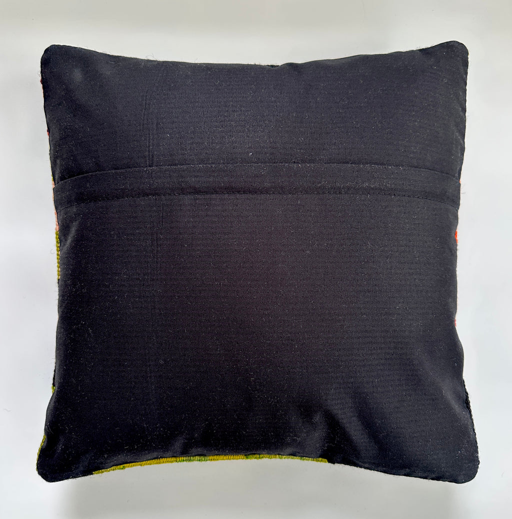 Handmade Floral Turkish Rug Cushion Cover 16''x16'' / 40x40 CM