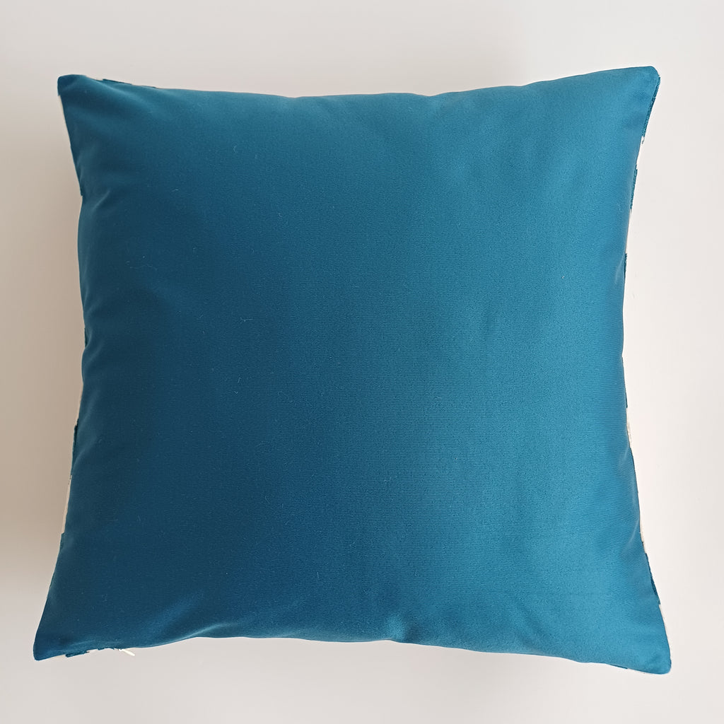Turquoise Flame Velvet Cushion Cover 20''x20'' / 50x49 CM