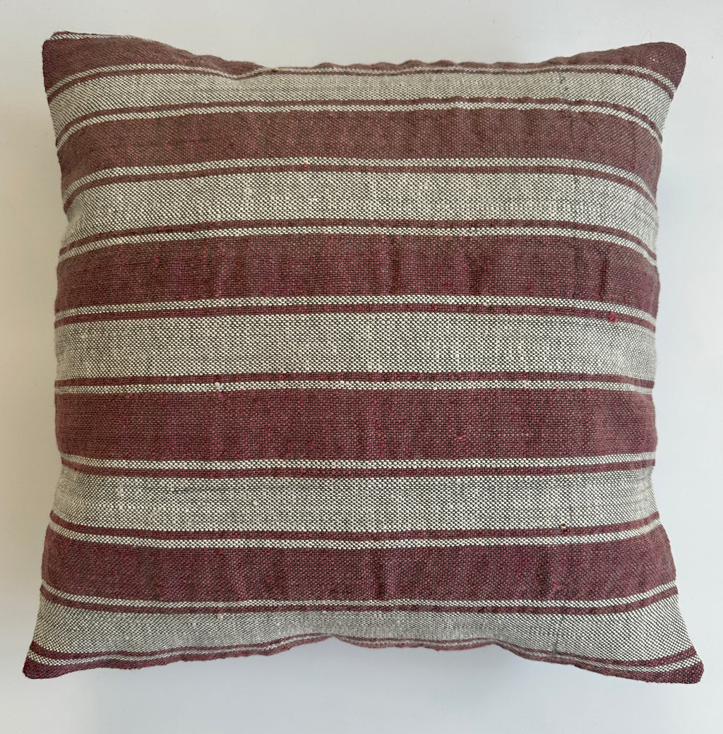 Handmade Striped Brown Cushion Cover 16''x16'' / 41x40 CM