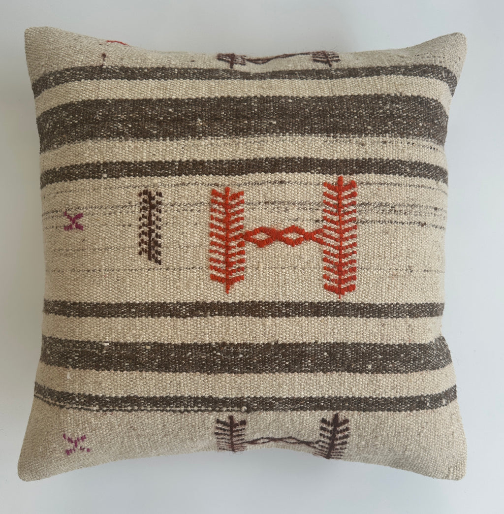 Handmade Multicolour Turkish Rug Cushion Cover 18''x18'' / 44x44 CM