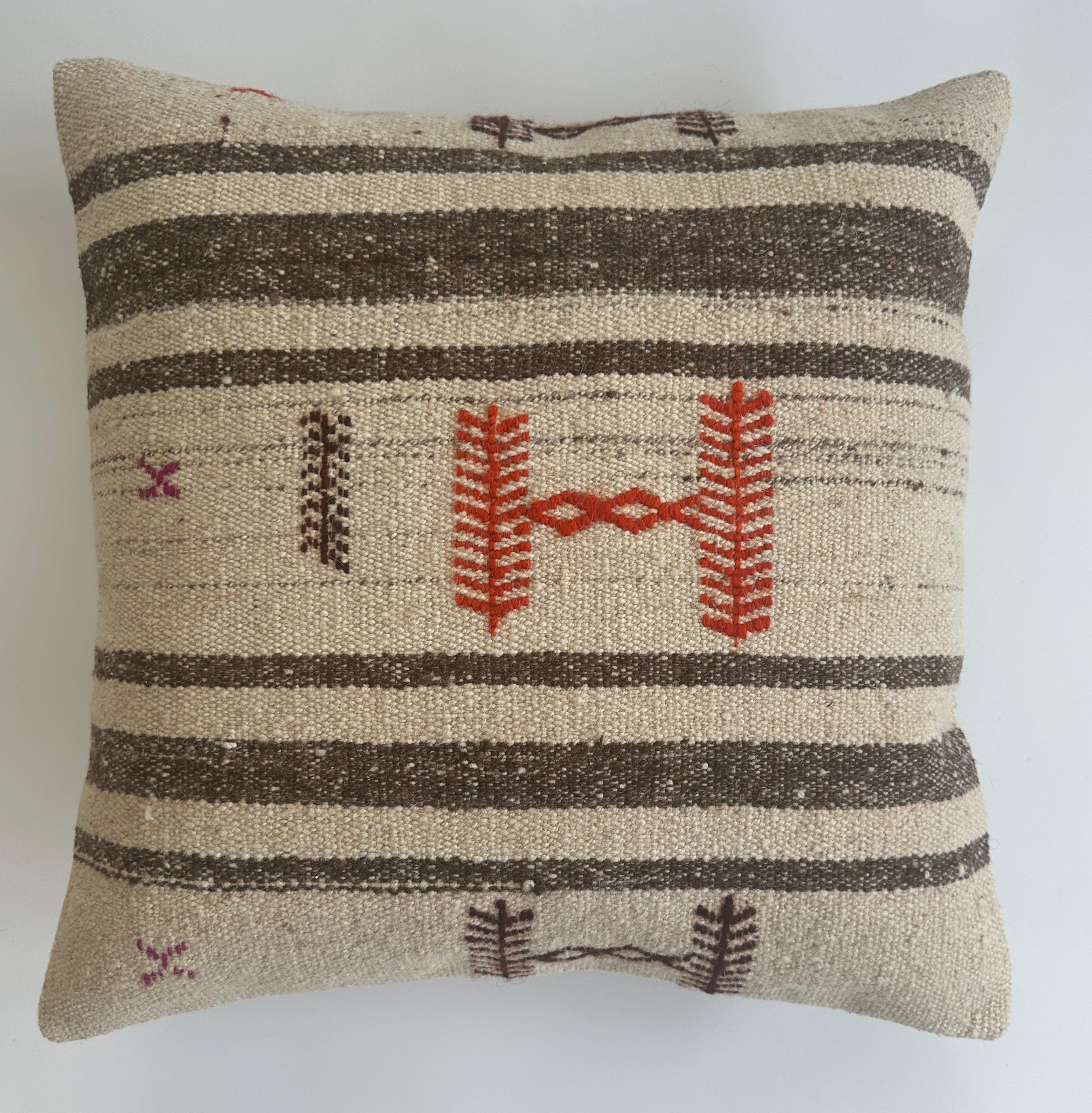 Handmade Multicolour Turkish Rug Cushion Cover 18''x18'' / 44x44 CM