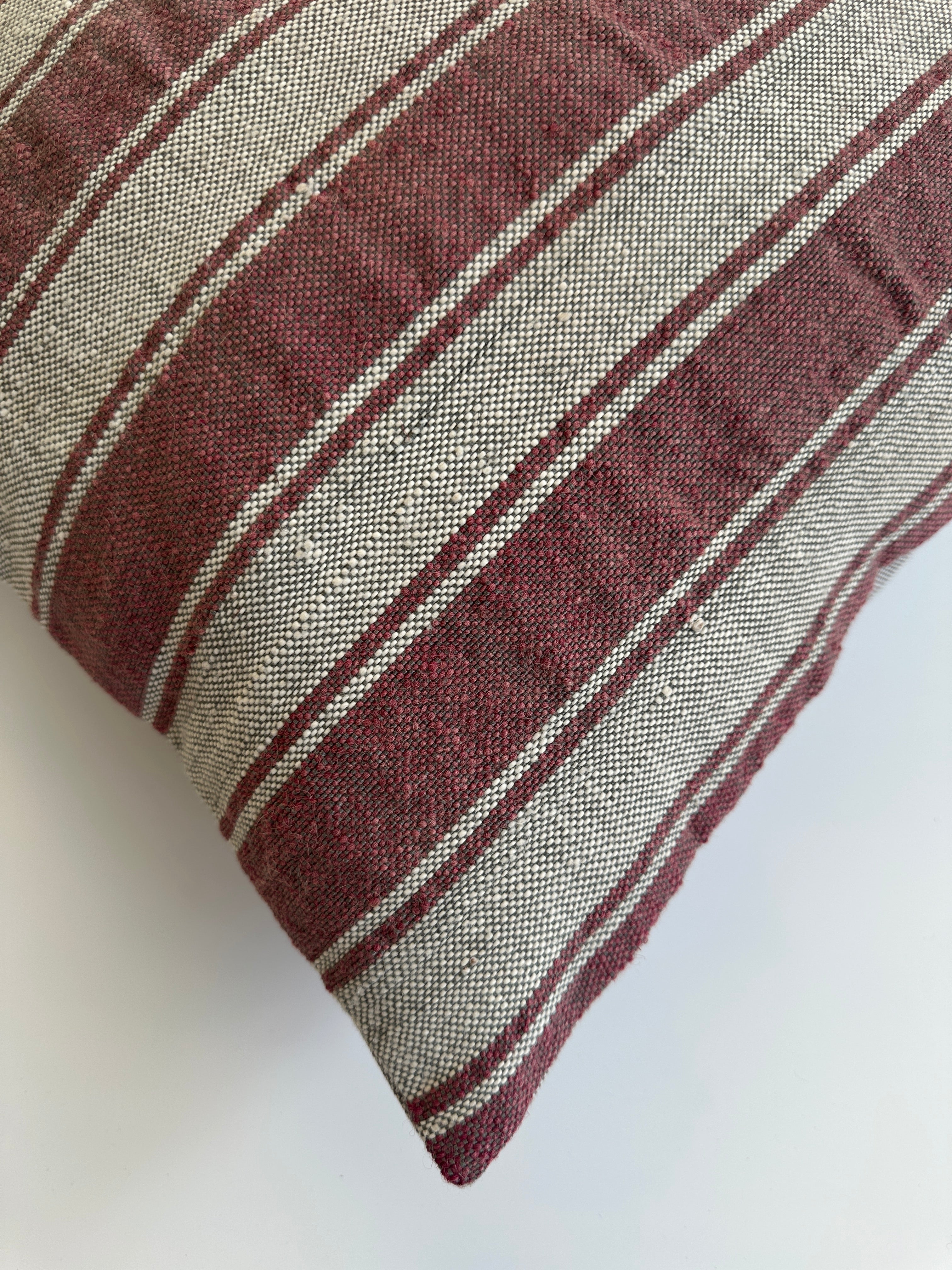 Handmade Striped Brown Cushion Cover 16''x16'' / 41x40 CM