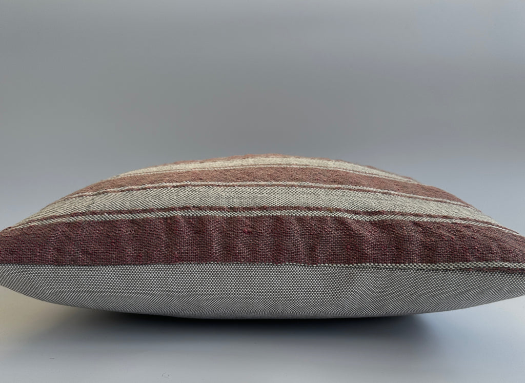 Handmade Striped Brown Cushion Cover 16''x16'' / 41x40 CM