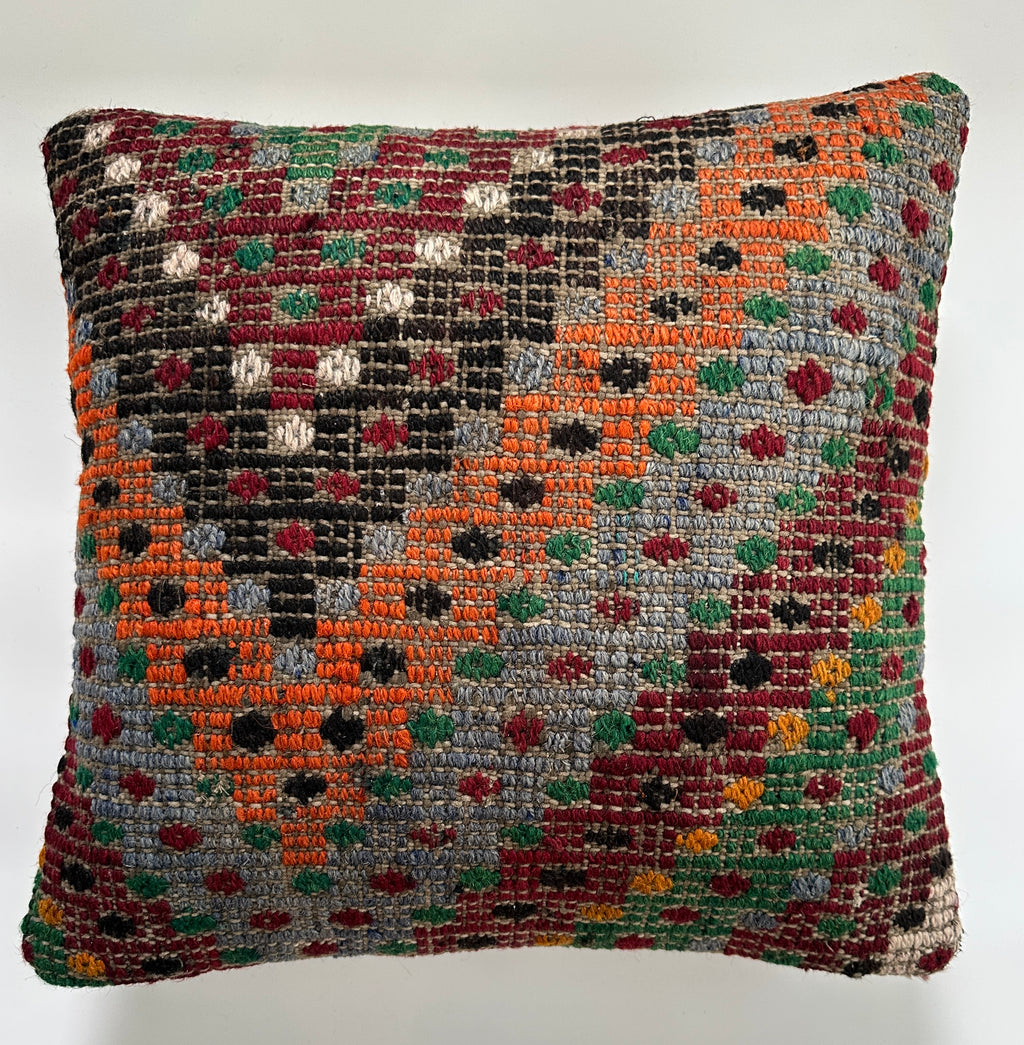 Handmade Multicoloured Cushion Cover 16''x16'' / 40x40 CM