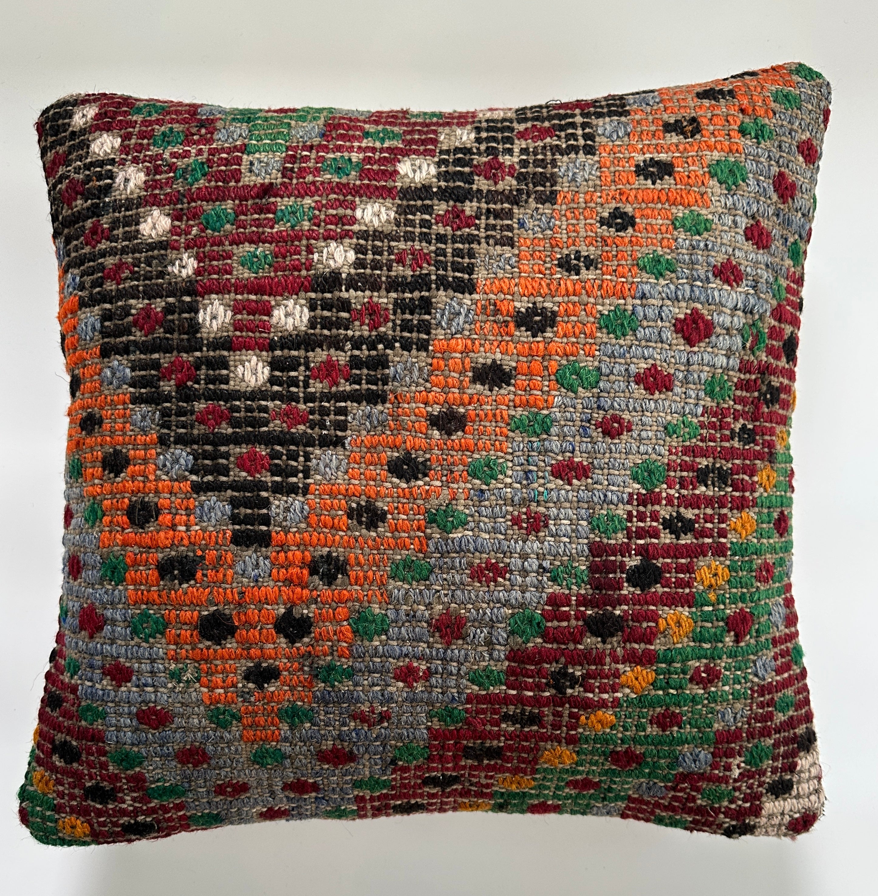 Handmade Multicoloured Cushion Cover 16''x16'' / 40x40 CM