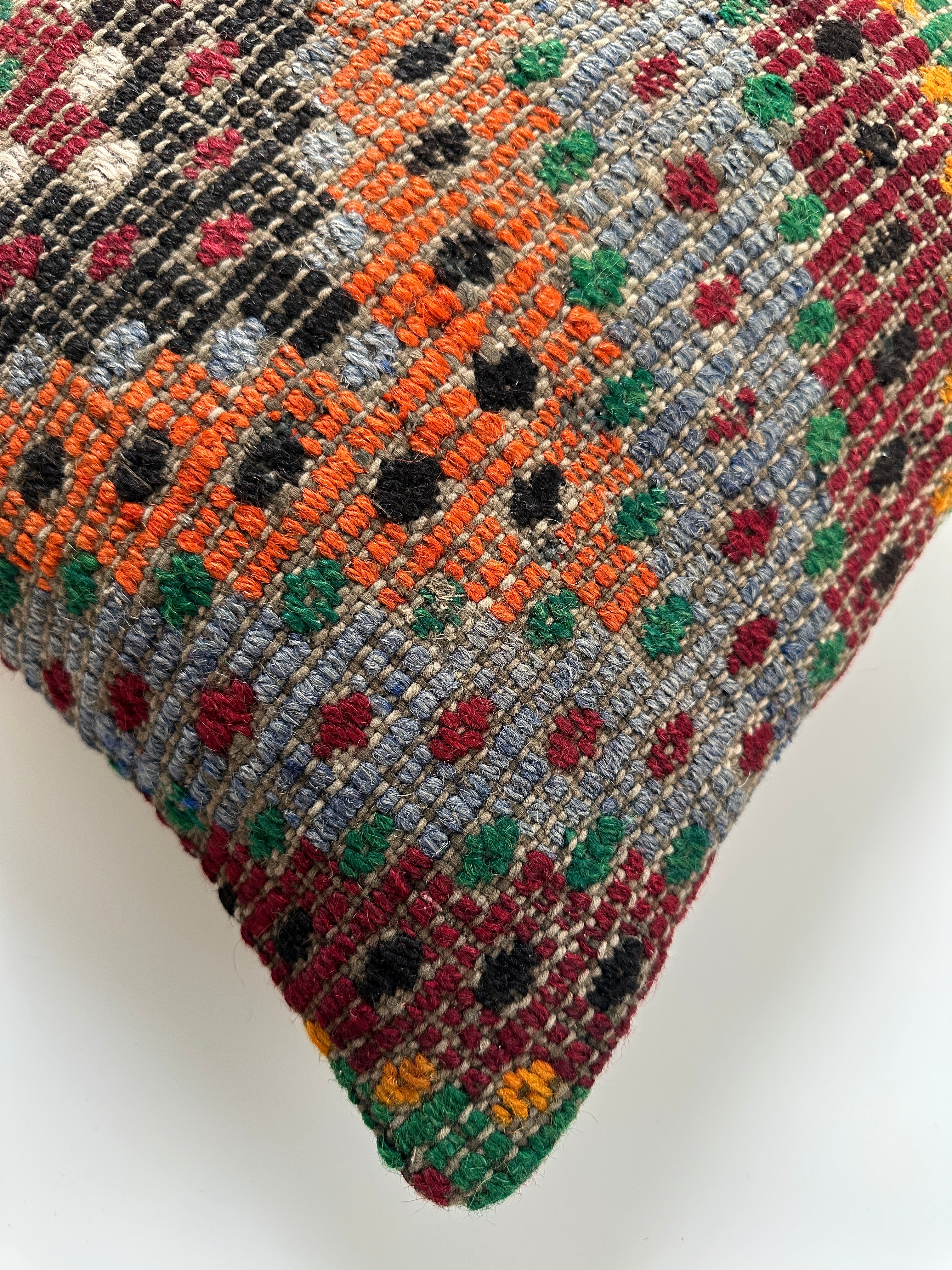 Handmade Multicoloured Cushion Cover 16''x16'' / 40x40 CM