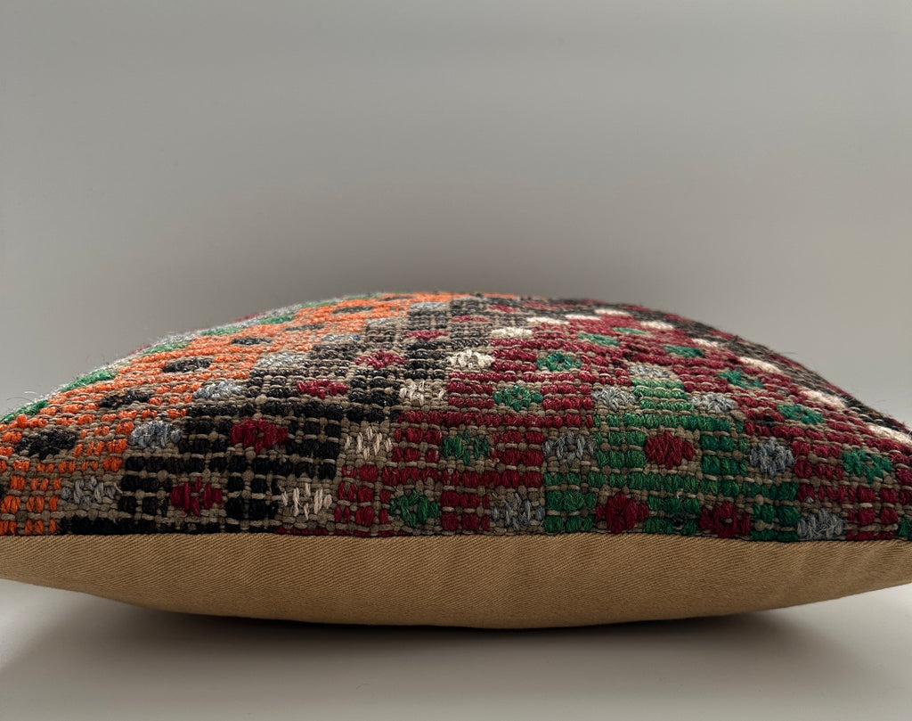 Handmade Multicoloured Cushion Cover 16''x16'' / 40x40 CM