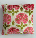 Pink Carnations Velvet Cushion Cover 16''x16'' / 40x40 CM