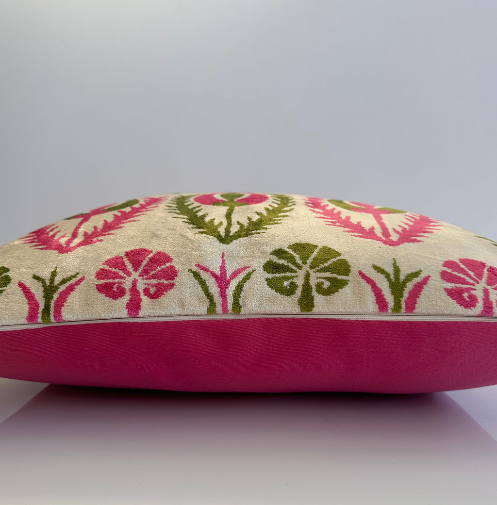 Pink Tulip Velvet Cushion Cover 20''x20'' / 50x50 CM