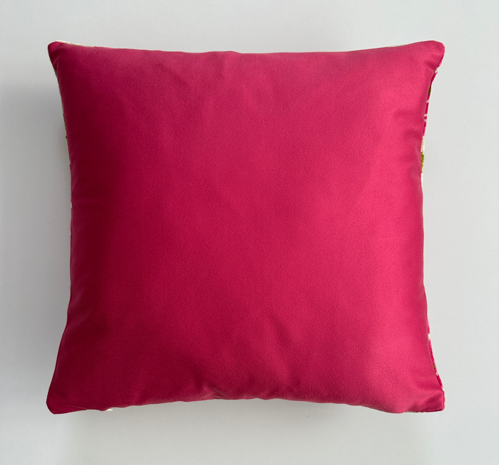 Pink Carnations Velvet Cushion Cover 16''x16'' / 40x40 CM