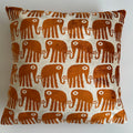 Saffron Elephant Velvet Cushion Cover 16''x16'' / 40x40 CM