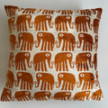 Saffron Elephant Velvet Cushion Cover 20''x20'' / 50x50 CM