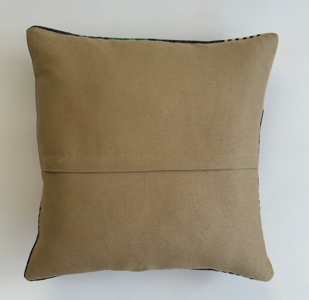Handmade Multicoloured Cushion Cover 16''x16'' / 41x40 CM