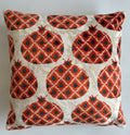 Red Pomegranate Velvet Cushion Cover 16''x16'' / 40x39 CM