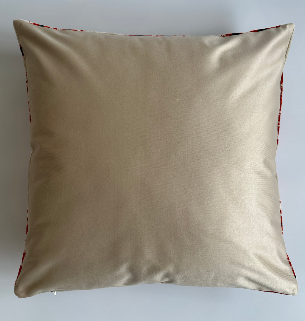 Red Pomegranate Velvet Cushion Cover 16''x16'' / 40x39 CM