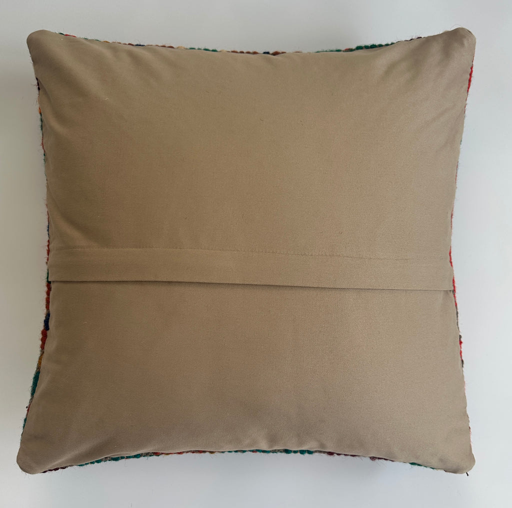 Handmade Multicolour Turkish Rug Cushion Cover 18''x18'' / 44x44 CM