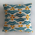 Chintamani Turquoise Velvet Cushion Cover 16''x16'' / 40x40 CM