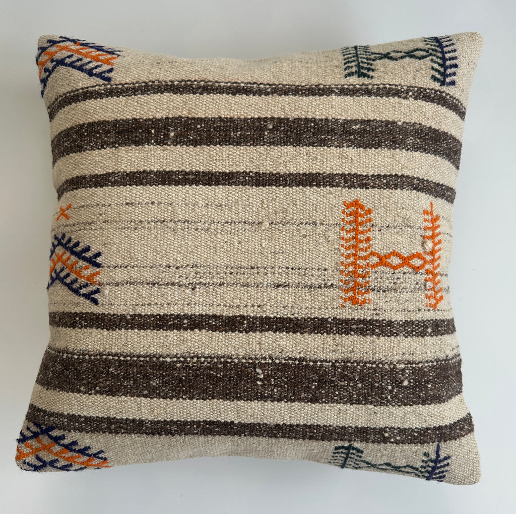 Handmade Multicolour Turkish Rug Cushion Cover 18''x18'' / 45x44 CM