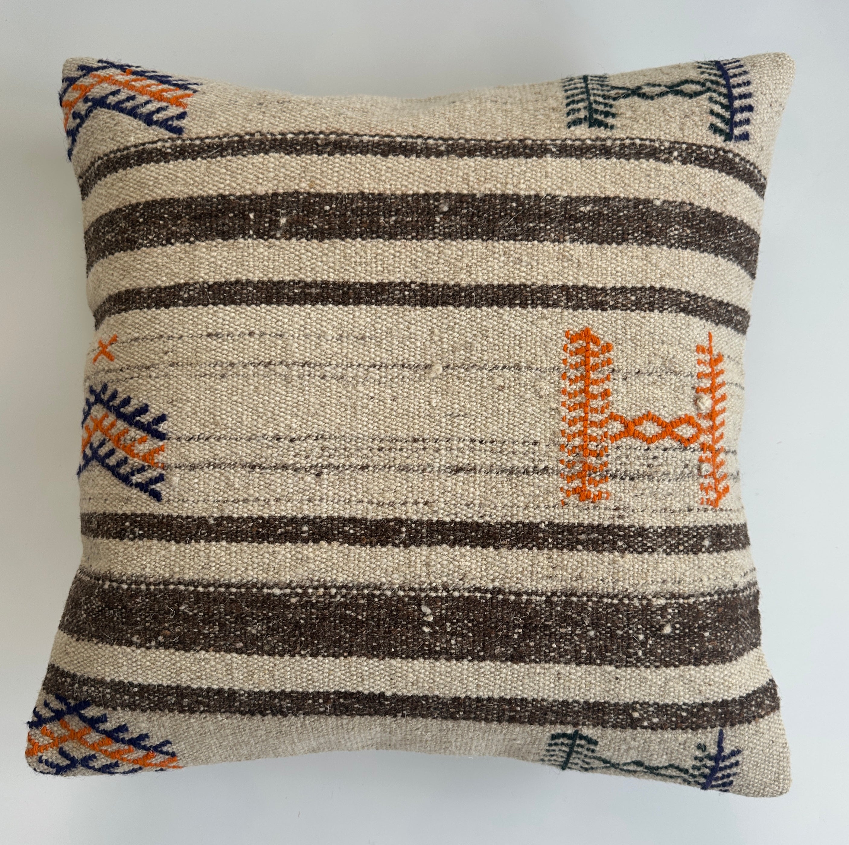 Handmade Multicolour Turkish Rug Cushion Cover 18''x18'' / 45x44 CM