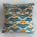 Chintamani Turquoise Velvet Cushion Cover 16''x16'' / 40x40 CM