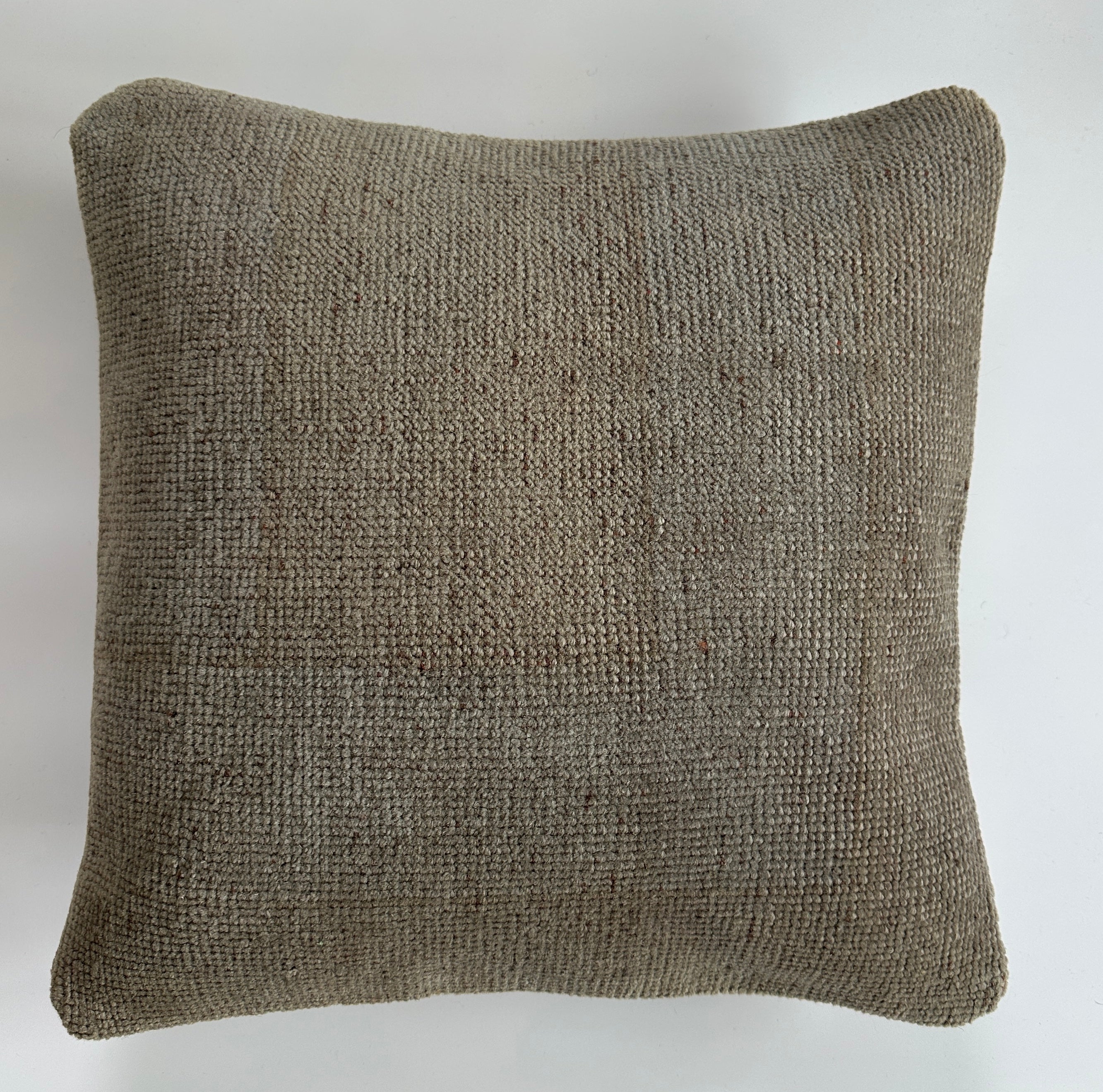 Handmade Textured Grey Turkish Rug Cushion Cover 16''x16'' / 41x41 CM