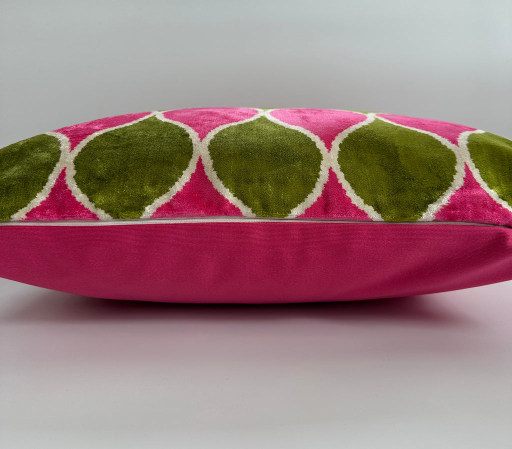 Pink Ogival Velvet Cushion Cover 16''x16'' / 40x40 CM