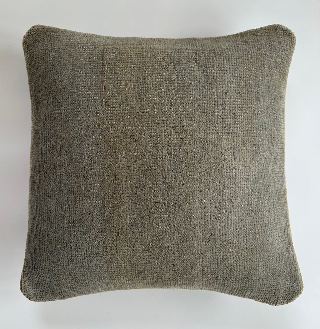 Handmade Textured Grey Turkish Rug Cushion Cover 16''x16'' / 41x41 CM
