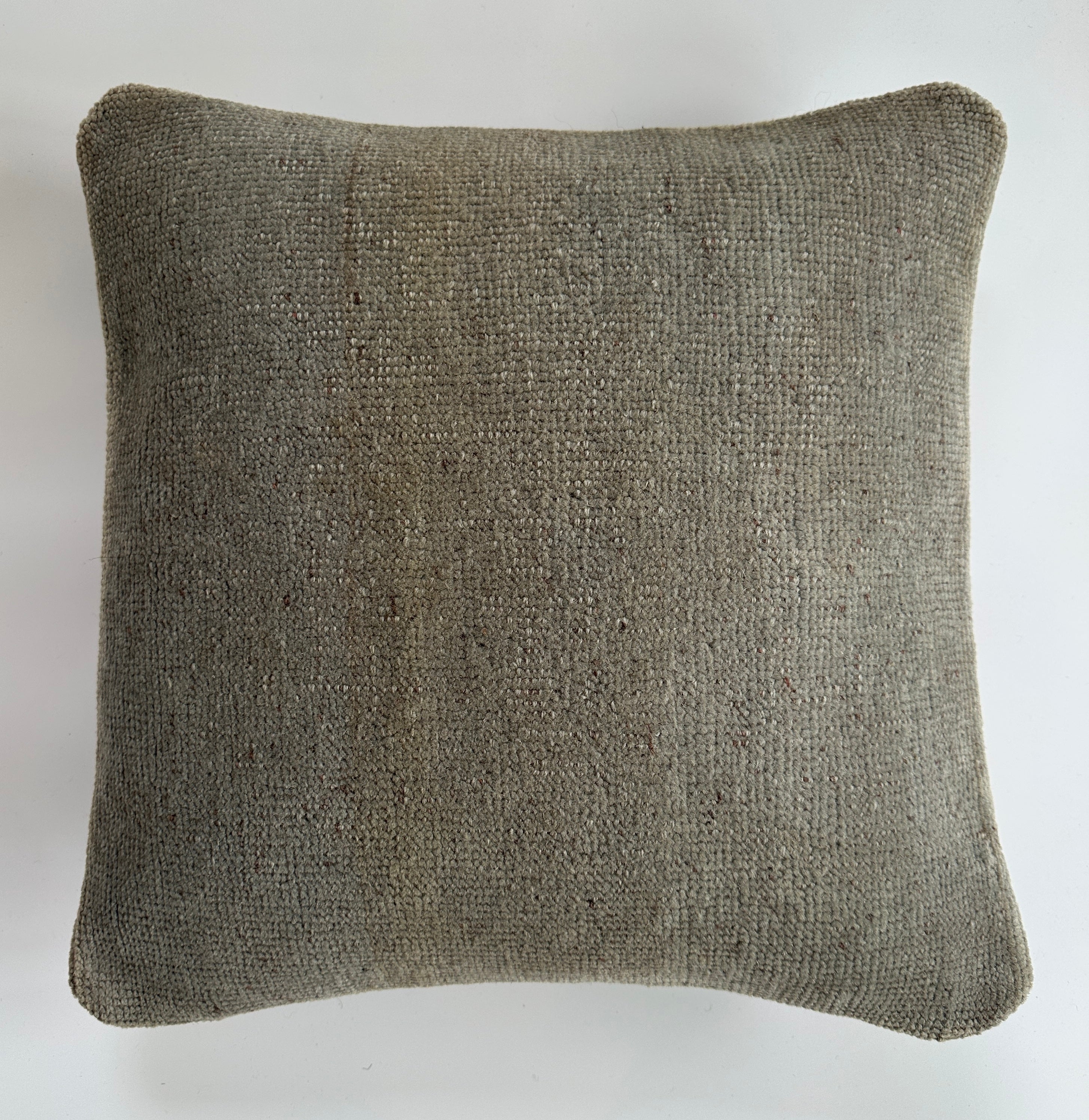 Handmade Textured Grey Turkish Rug Cushion Cover 16''x16'' / 41x41 CM