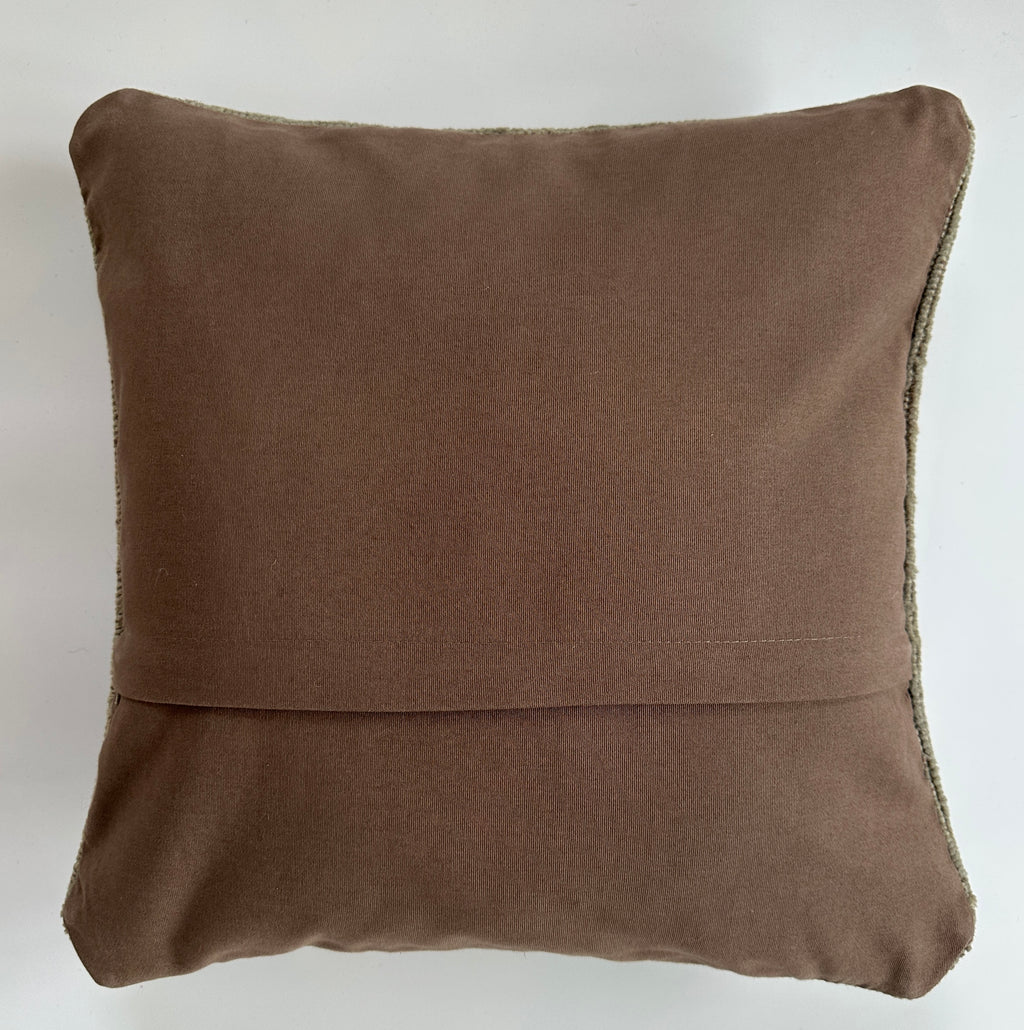 Handmade Textured Grey Turkish Rug Cushion Cover 16''x16'' / 41x41 CM