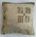 Handmade Textured Cream Turkish Rug Cushion Cover 18''x18'' / 44x43 CM